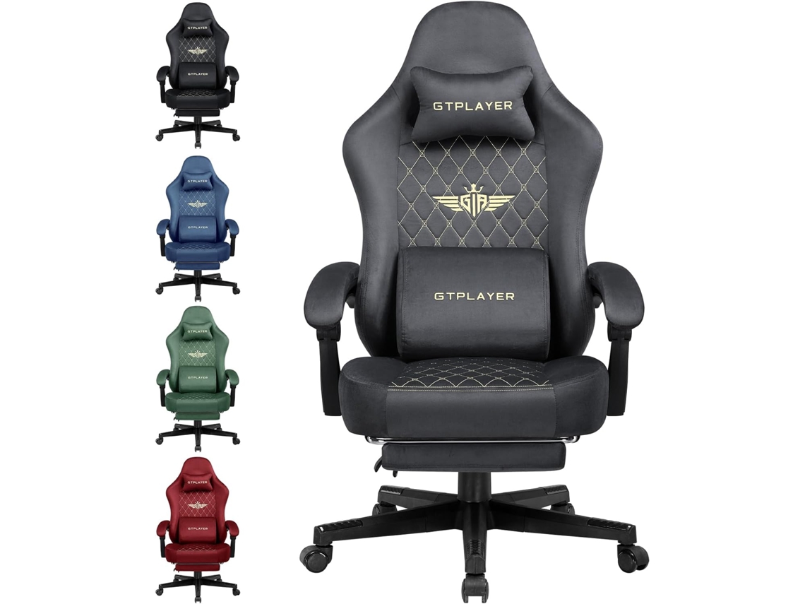 Silla GTPLAYER Gaming de Tela Silla de Oficina Ergonómica Silla para PC, Capacidad de Carga de 150 Kg,Gris