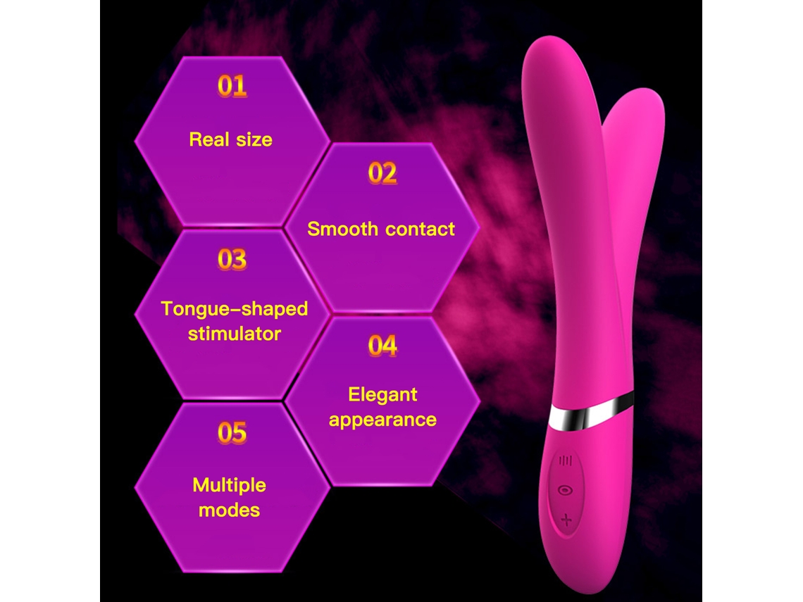 Vibrador De Doble Extremo Estimulador En Forma De Lengua Vibrante, Aleteo, Impermeable Y Silencioso Para Mujeres