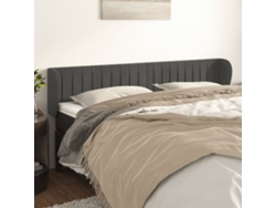 Cabecero De Terciopelo Gris Oscuro 183x23x78/88 Cm