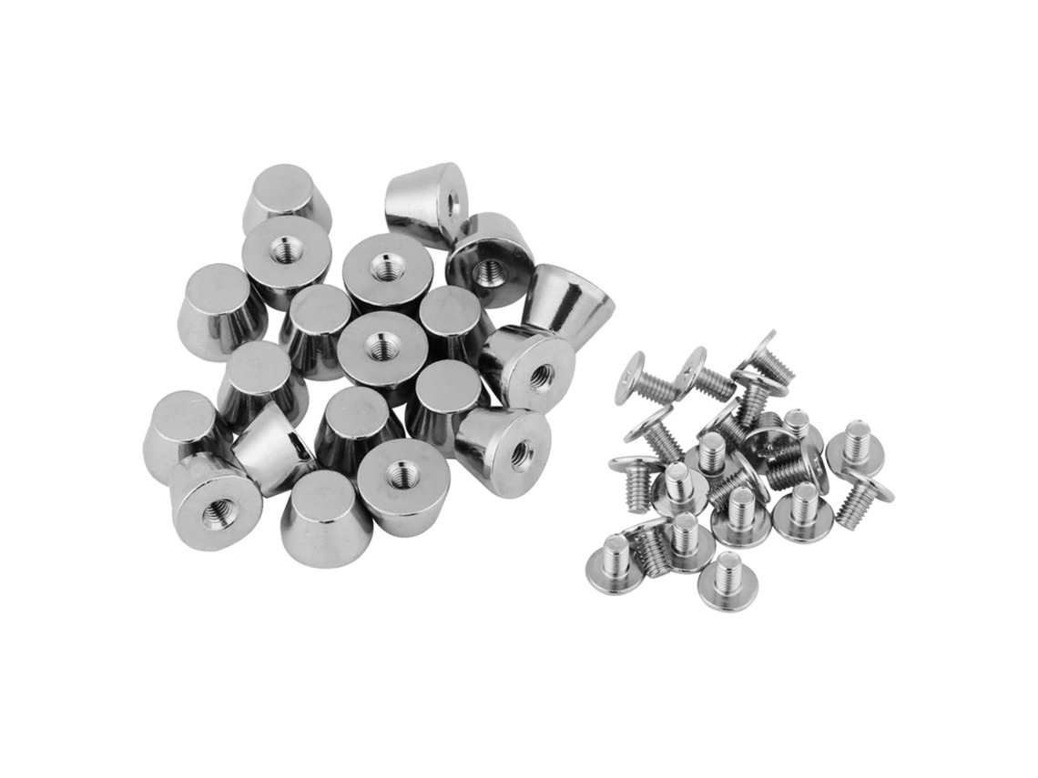 20 Juegos De Remaches De Cabeza Plana De 10 Mm X 7 Mm Para Bolsos, Zapatos, Ropa, Decoración, Plata.
