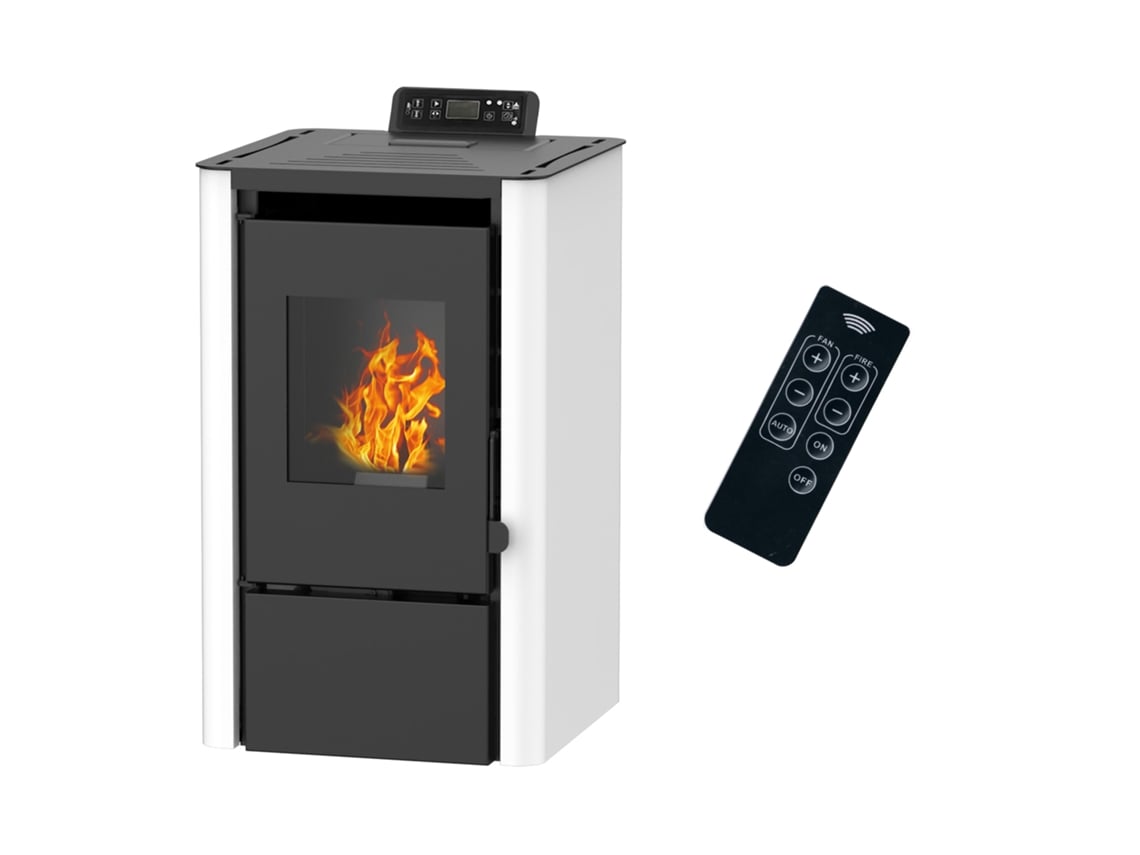 Estufa De Pellets De Aire Anita 7,6 Kw Sannover Blanco