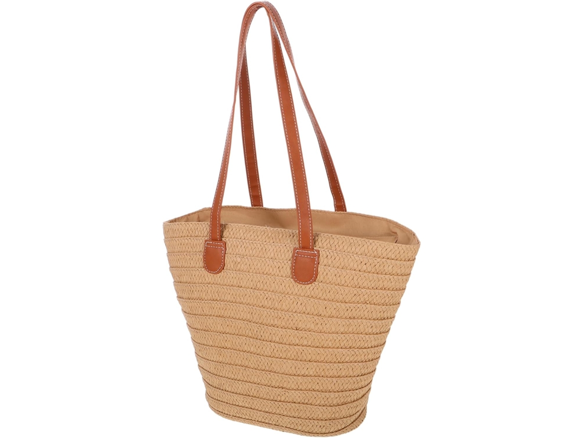 Bolsa De Palha Feminina, Linda Bolsa De Ombro Trançada Para Praia E Passeios.