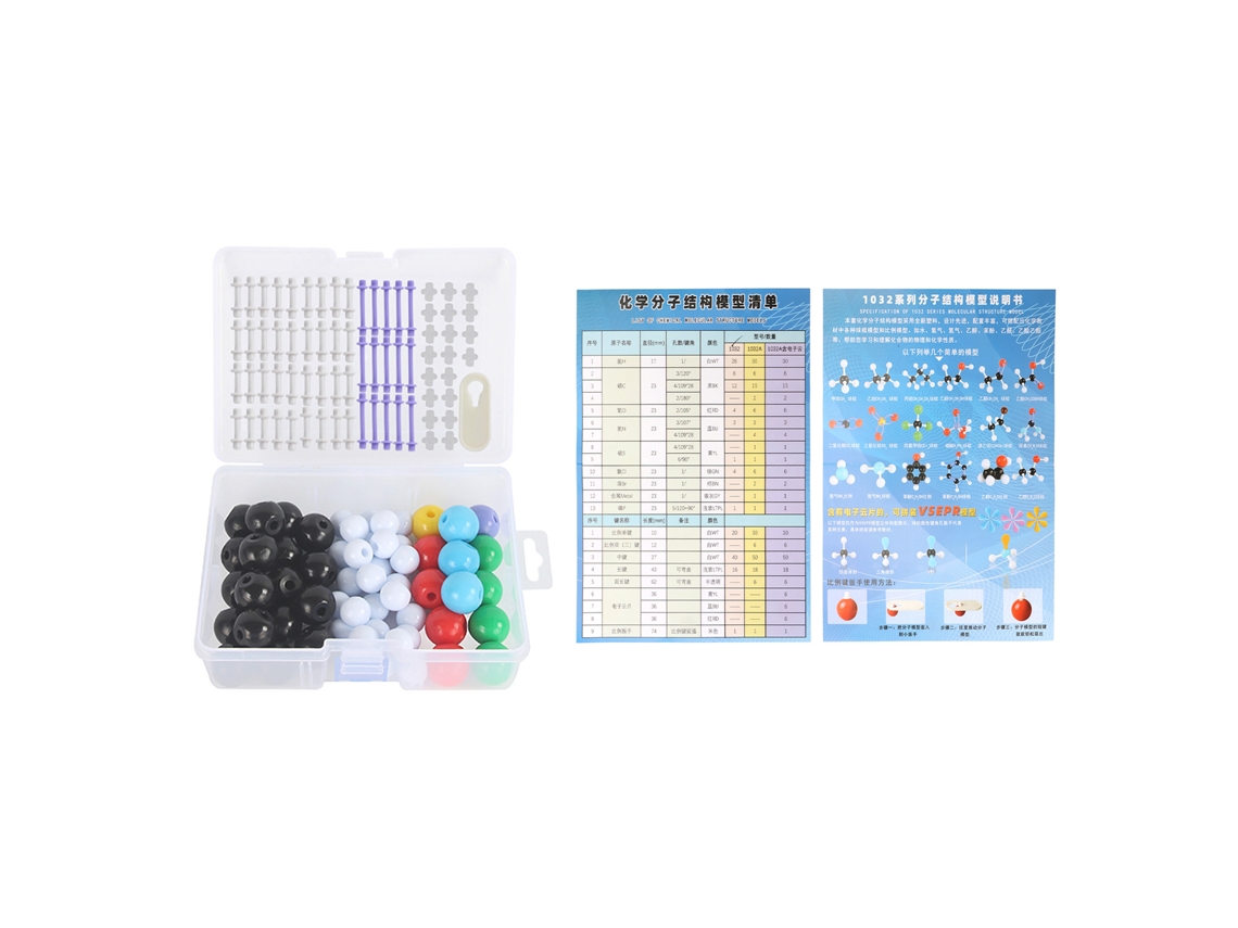 Kit De Modelos Moleculares De Química Orgánica 136pcs 59 Átomos 76 Enlaces Herramienta De Remoción Aprendizaje
