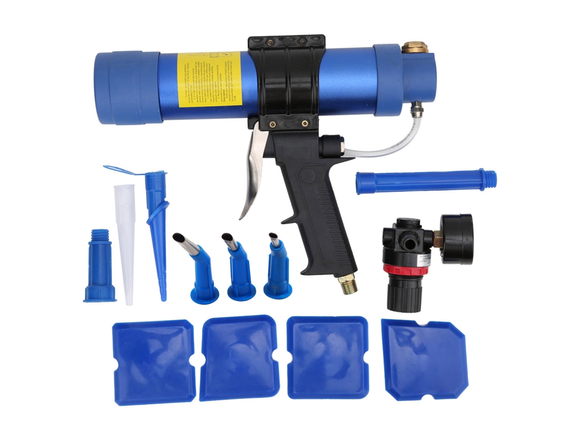 Pistola De Pegamento Neumática Para Vidrio De 310 Ml Con Velocidad Ajustable Y Sellador De Silicona