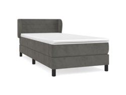 Maison Exclusive - Cama Box Spring Con Colchón Terciopelo Gris Oscuro 100x200 Cm