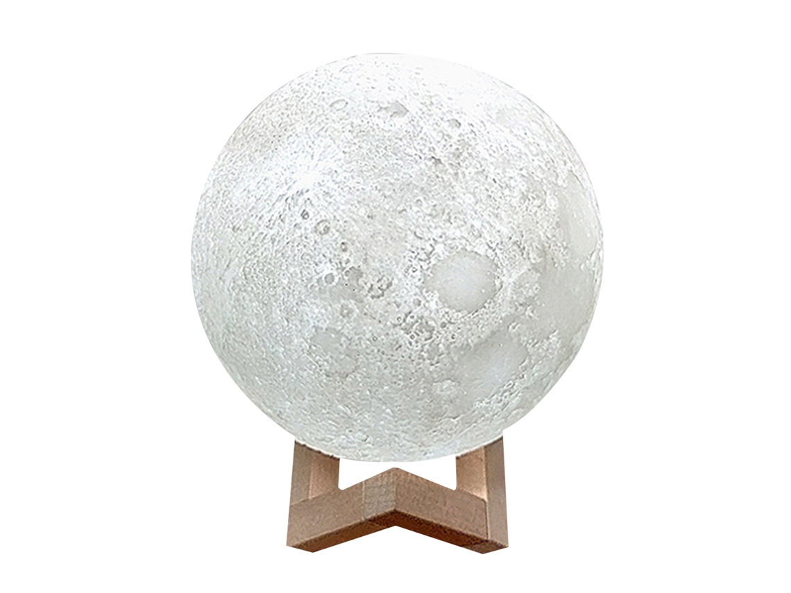 Lâmpada De Lua 3d Dimmable Touch Controle Luz Branca E Amarela Decorativa Infantil