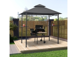 Cenador para barbacoa de acero antracita de 240 x 150 x 255 cm WSD245828 Lovely Home