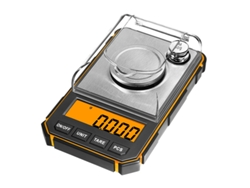Báscula digital de miligramos (naranja), 50 g, precisión de 0,001 g, con pinza de calibración