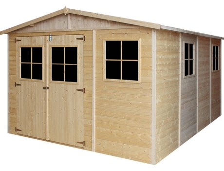 Caseta de Jardín de Madera TIMBELA M336 + M336G con Piso (11,97 M² - 226 x 324 x 416 cm)