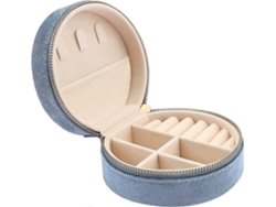 Mini estuche de viaje de terciopelo para joyas, organizador de joyas de viaje, azul Hengjian