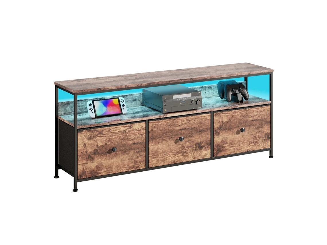 Mueble de TV de diseño moderno con almacenamiento funcional, 274, 76, 76 y 145 cm