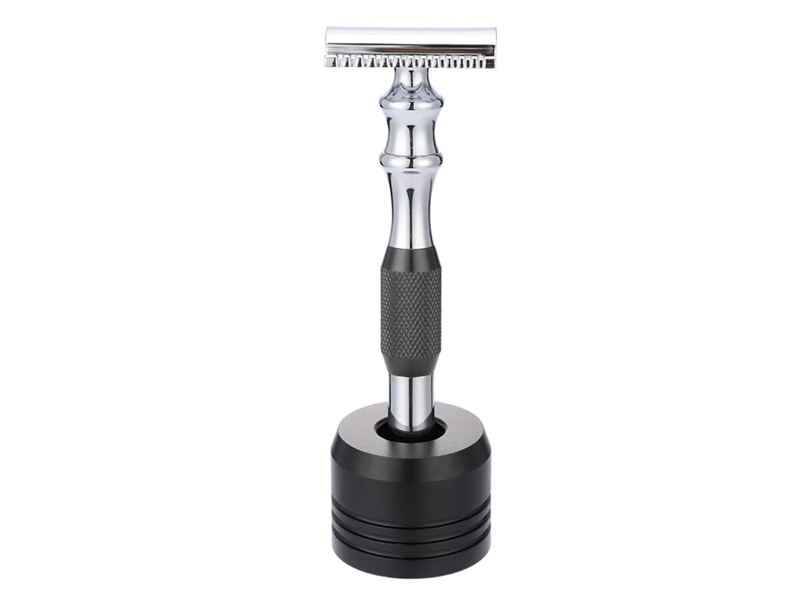 2026-razor De Afeitar Clásico De Doble Filo Para Hombres Con Base, Afeitado Seguro Y Estiloso, Manual (base Negra)