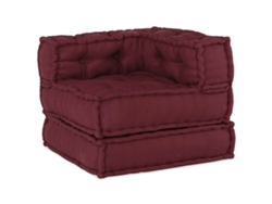 Puff Vidaxl Tejido Rojo (70x70x54 Cm)