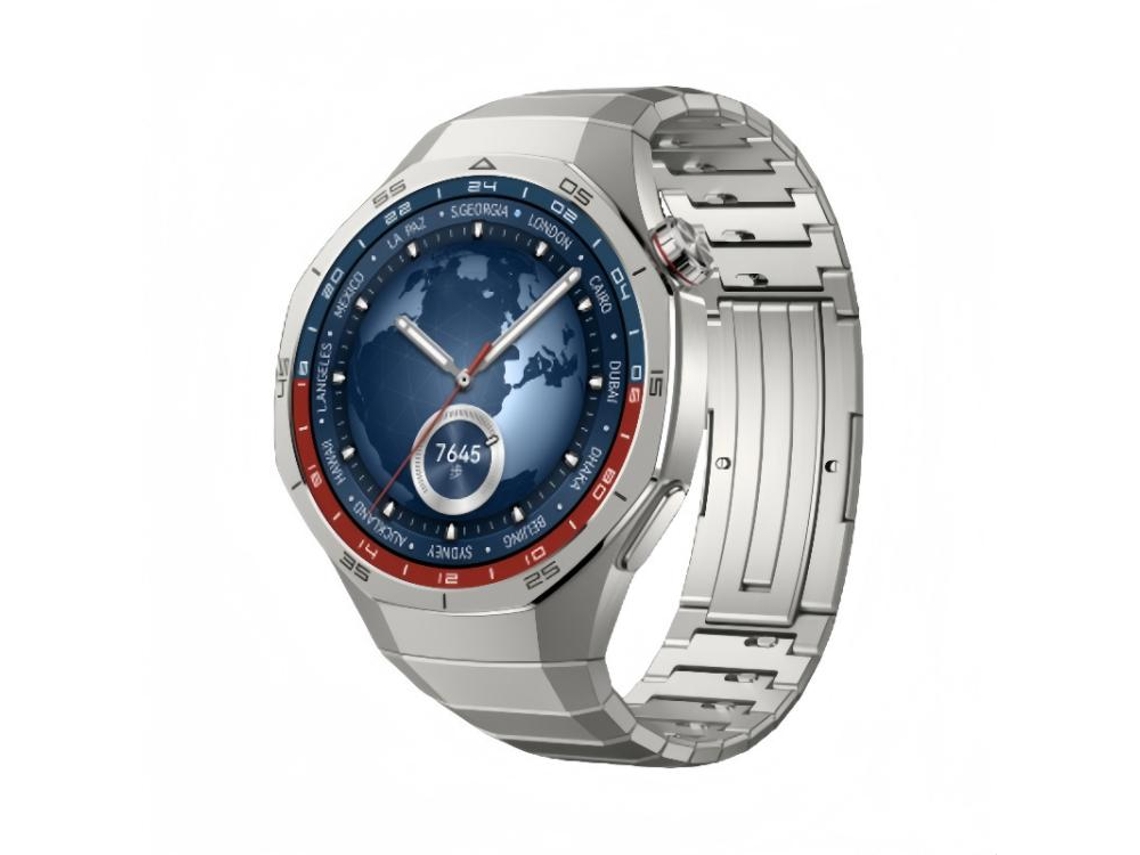 Bracelete Para Huawei Watch Gt 5 Pro (46mm) - Liga De Titânio - Fecho Lateral Destacável - Arco Cinza Titânio