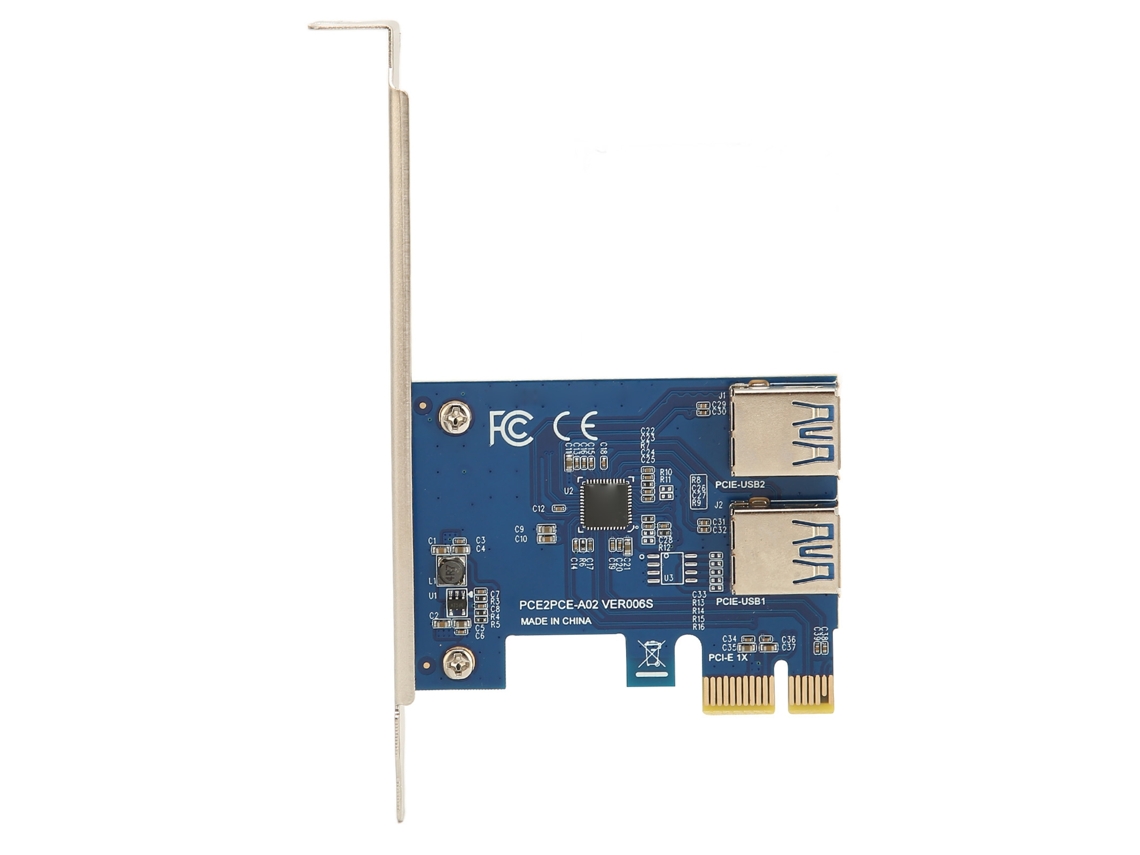 Tarjeta Riser Pci E 1 A 2 Alta Estabilidad Divisor Pcie 1x A 2 Adaptador Usb 3.0 Externo