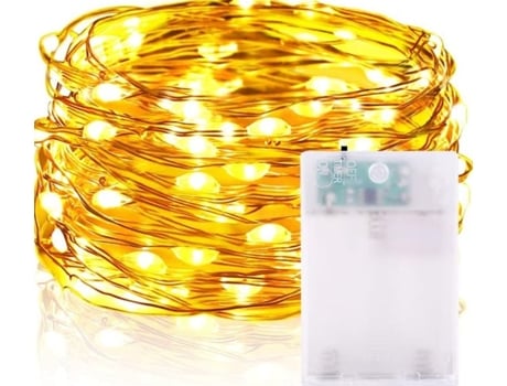 Guirnaldas Luces LED alambre de cobre Decoración Interior Varios Colores con Bateria 3AA 20LED 2M Azul SELEOK