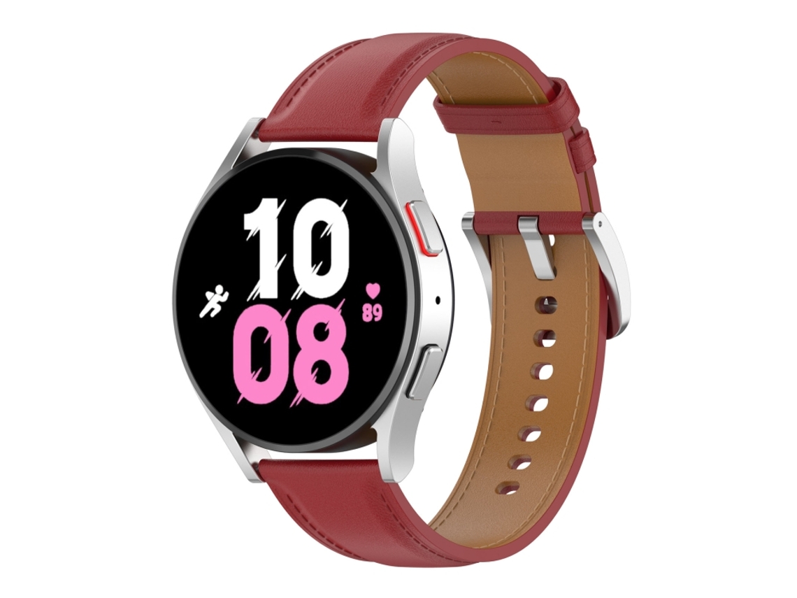 Bracelete Para Samsung Galaxy Watch 5 (40mm) - Couro Premium - Vermelha