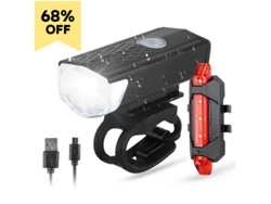 Faro LED para bicicleta T6 de 1300 lm, recargable por USB, resistente al agua, ideal para ciclismo y scooter nocturnos. Aeuzwr