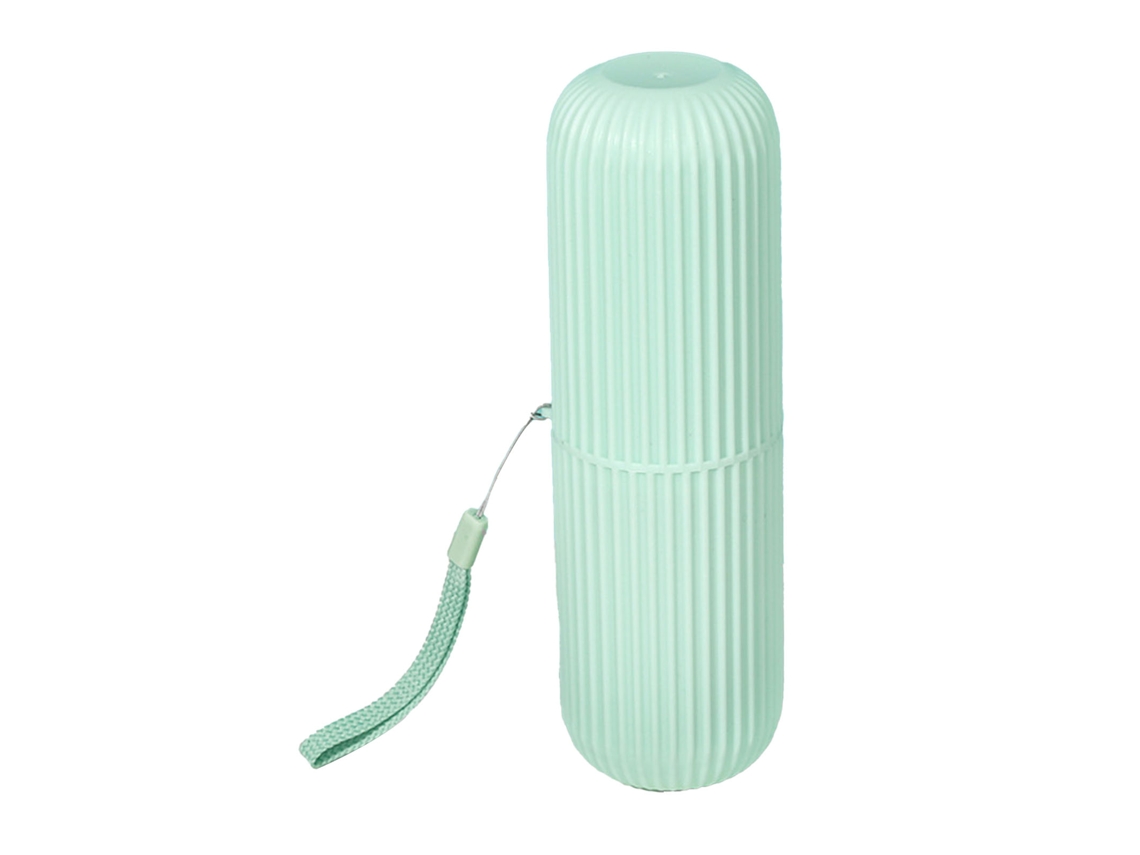 Vaso para cepillos de dientes portátil y multifuncional para viajes - Verde