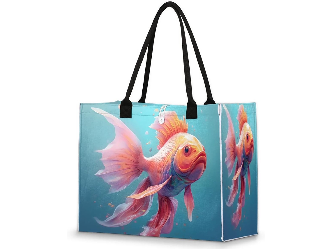 Bolso Grande Tropicallife Para Mujeres Niñas Estampado Animal Peces Bolso Hombro Compras Trabajo Gimnasio O