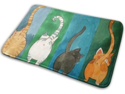 Alfombrilla De Baño Gato 60x40cm (diseño Humorístico)