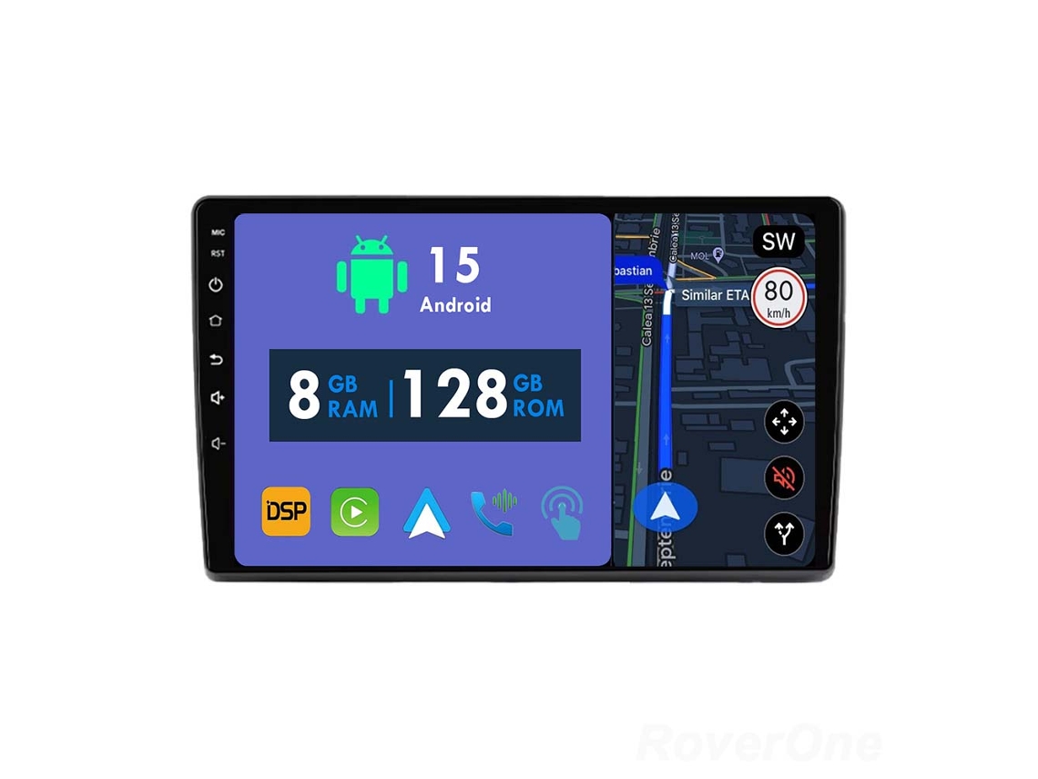 Coche Radio Android Auto Autoradio 8GB RAM 128G ROM CarPlay Navegación GPS RoverOne para Fiat Ducato Peugeot Boxer Citroen Jumper 2006-2022