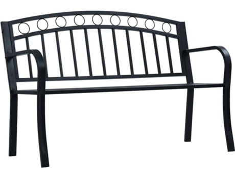 Banco de jardín VIDAXL Negro Metal (125x53x84 cm)