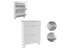 Zapatero con estantes ajustables, diseño moderno, blanco, 80x24x118cm