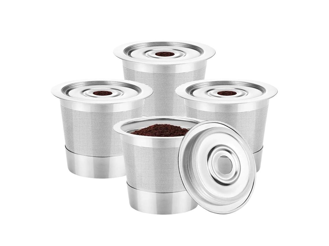 Cápsulas de café reutilizables Filtro de café de acero inoxidable compatible con Ninja CFP1.01 PB041 PB051 y K-Cup (4 piezas) Especificaciones.