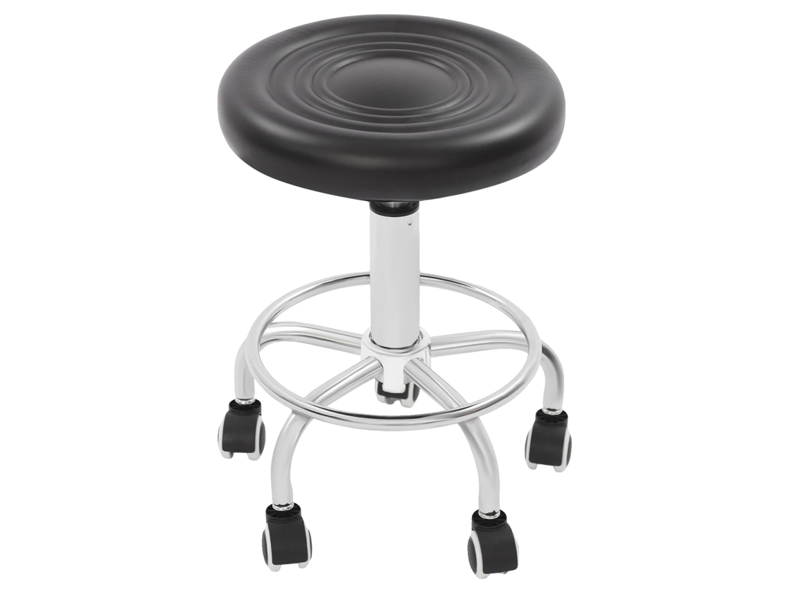 Taburete, altura ajustable, rotación de 360°, negro OEM
