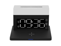 Cargador Inalámbrico 15w De Carga Rápida, Lámpara De Escritorio, Reloj Despertador 6 En 1 Multifuncional