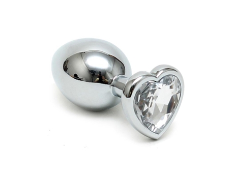 VPMKP-Plug Anal Acero Inox Cristal Corazón Transparente BONDAGE PLAY