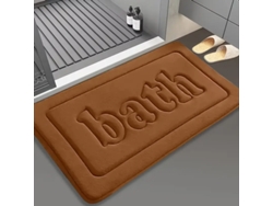 (marrón) Alfombra De Baño De Franela Antideslizante Y Absorbente De 1,2 Cm, Felpudo Decorativo