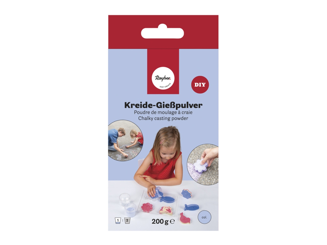 Polvo moldeador para hacer tiza 200 g - color azul