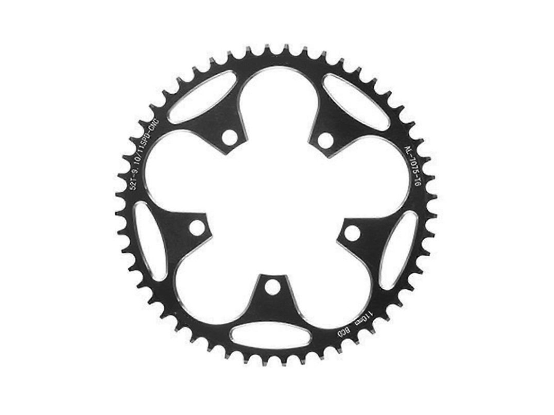 Juego De Piñones Para Bicicleta De Montaña, 5 Tornillos, 110bcd/130bcd, Montaje Directo, 52t, Color Negro.