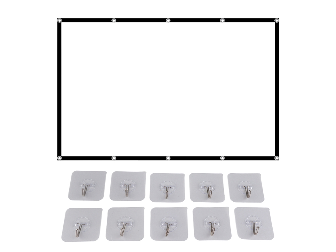 Pantalla De Proyección Plegable Portátil De 120 Pulgadas, Hd, Formato 16:9, Poliéster, Ideal Para Cine En Casa O En La Oficina.