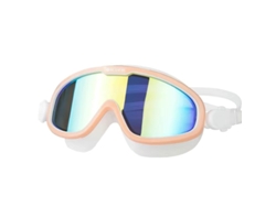 Gafas De Natación Modernas, Transparentes, Con Montura Grande Y Antivaho Para Hombre Y Mujer, Color Rosa Con Acabado Galvanizado.
