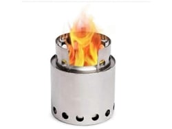 Hornillo Solo Stove Lite para camping. Quema leña, baja emisión humo. Robusto y eficiente.