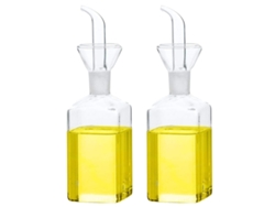 Set de 2 botellas de cristal, dosificador de aceite y vinagre, para cocina NEVEANCE