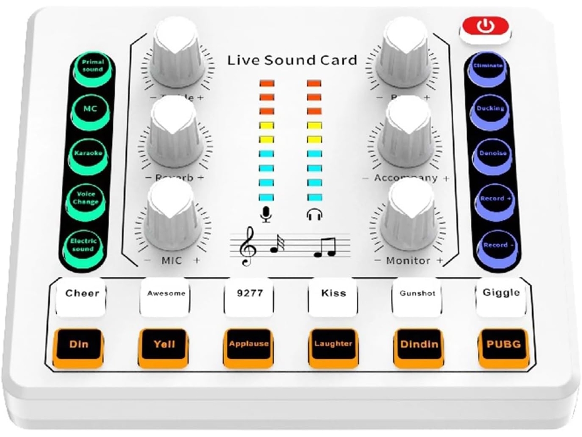 Mezclador Inalámbrico Para Dj/ktv, 2 Canales, 12 Efectos, Para Streaming, Reducción De Ruido.