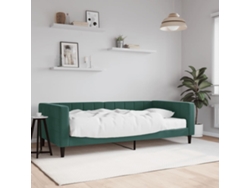 Sofá Cama Con Colchón Terciopelo Verde Oscuro 100x200 Cm