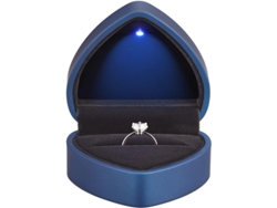 2026-caja De Anillo Corazón Con Luz Led, Estuche De Joyería De Terciopelo Para Bodas, Compromisos Y Aniversarios (azul-2 Unidades)