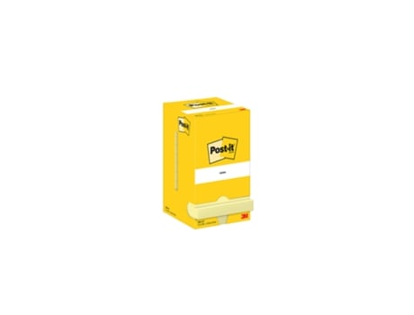 Bloc de Notas Adhesivas POST-IT 76 X 76 Mm Amarillo Canario 100 Hojas (Caja de 12)