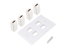 Placa De Pared Hdmi Con 4 Puertos, Cubierta De Acoplamiento Con Hebilla Para Audio Y Video De Hdtv