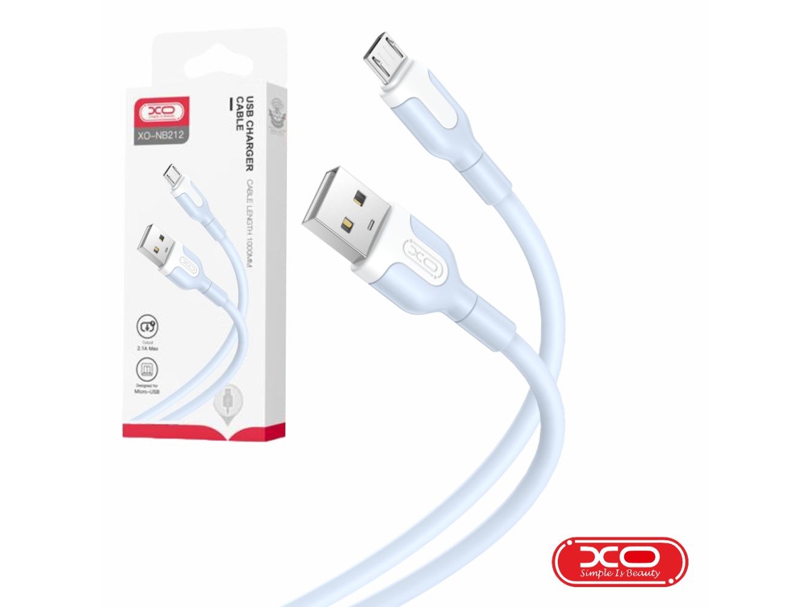 Cable USB A 2.0 macho / Micro USB 2.1a azul 1m Xo