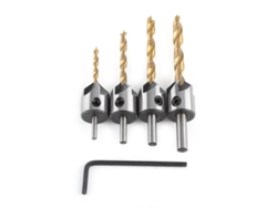 Cortador De Chaflán 5 Cuchillas Broca Conica Herramienta De Desbaste Con Llave Hexagonal Para Madera 4pcs 3-6mm