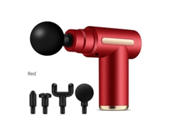 (Rojo) Masajeador muscular, alivia el dolor, pistola de fascia