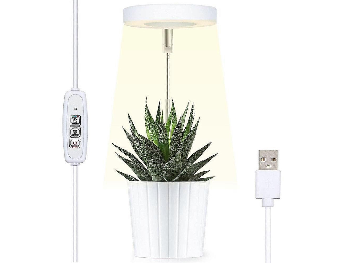 Rebe-luz De Crecimiento Para Plantas, Lámpara Led De Espectro Completo Blanca 6000k Con Temporizador Y Altura Ajustable
