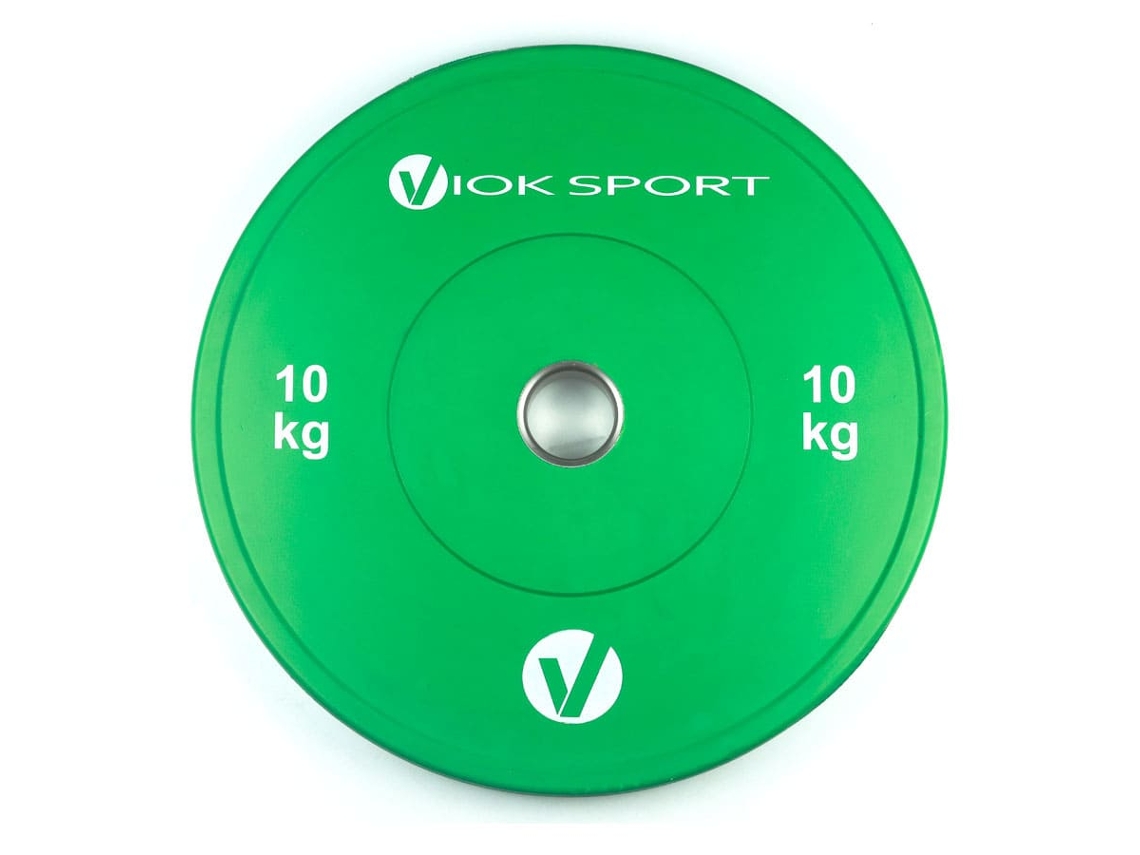 Disco Olímpico Bumper VIOK Verde 10Kg