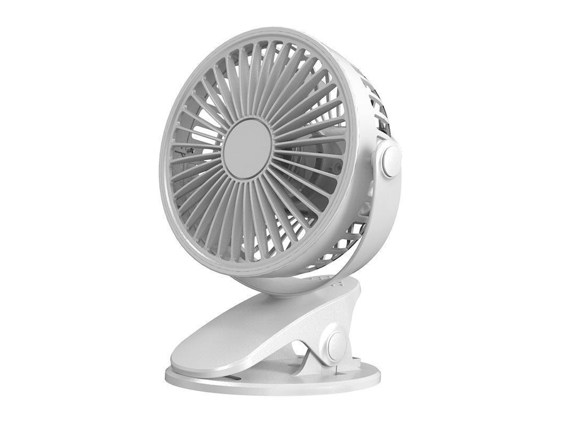 Ventilador Con Base De Carga Usb, Mini Ventilador De Mesa - Blanco